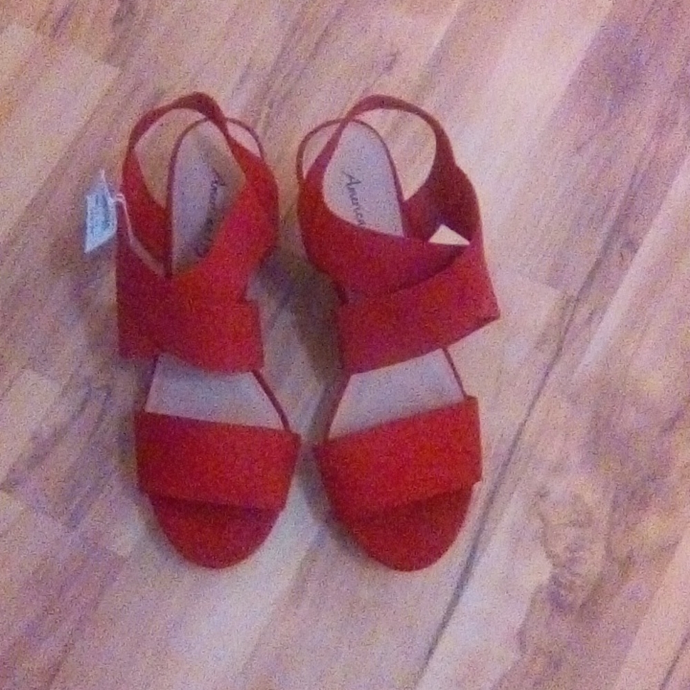 Sandals red velvet partial .